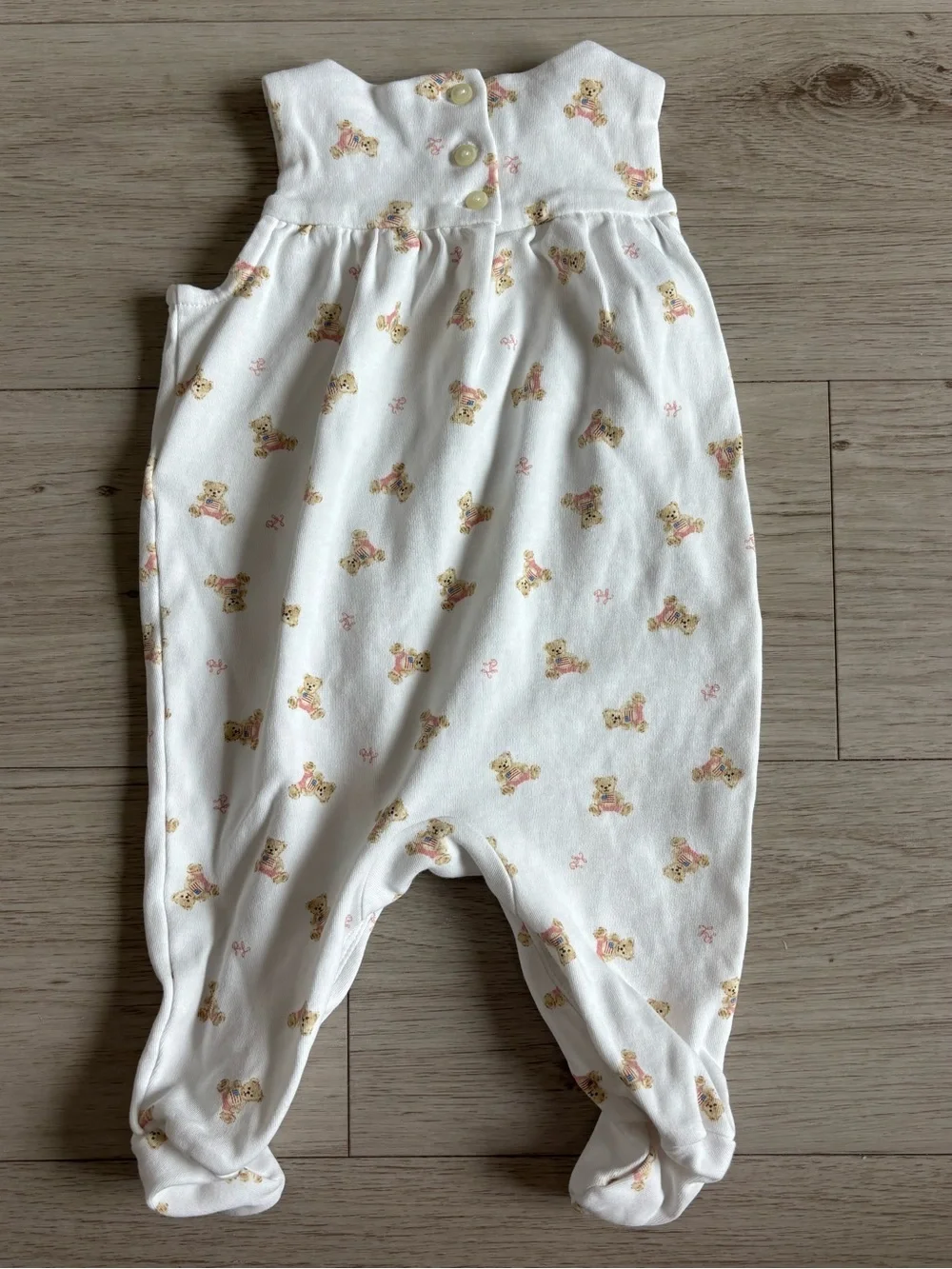 Ralph Lauren Baby Girl Bear Sleeveless Cotton Romper 3 Months 4th of July